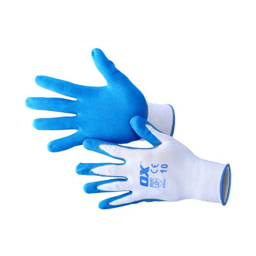 5Pce Polyester Lined Nitrile Gloves XL OX-S484610 by OX Tools
