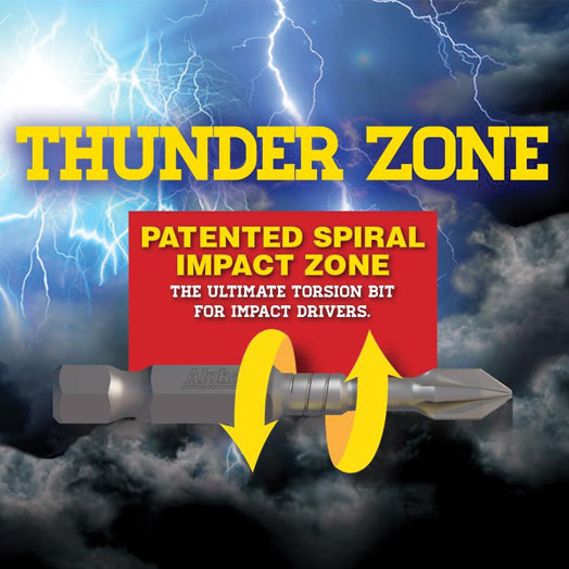 10Pce No. 2 x 100mm Thunderzone Phillips Impact Power Bit PH2100SSH by Alpha