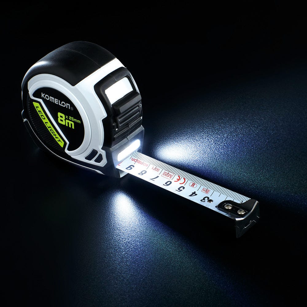 Komelon 8m x 25mm LED Light Tape Measure PLD85