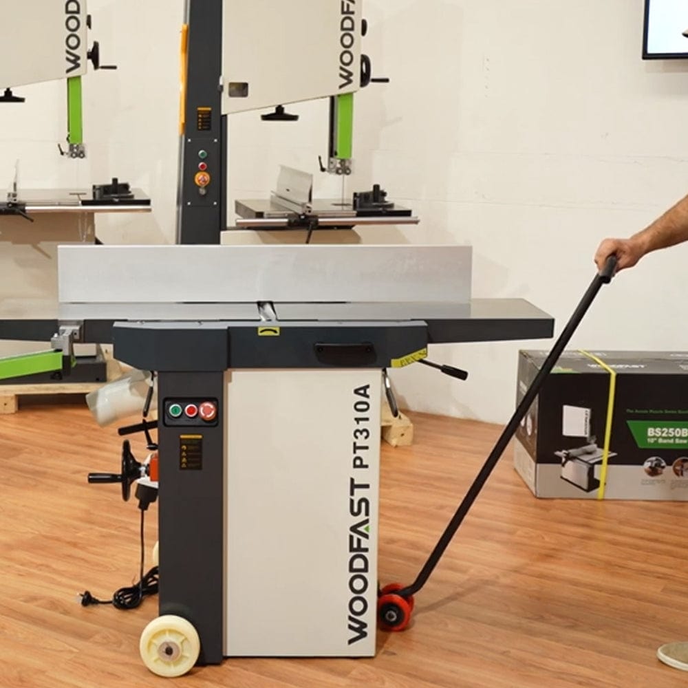 PT310A 310mm (12") Planer Thicknesser shown with Optional Mobility Kit (sold separately - not included with PT3210A)