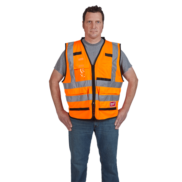 Premium High Visibility Orange Safety Vest by Milwaukee