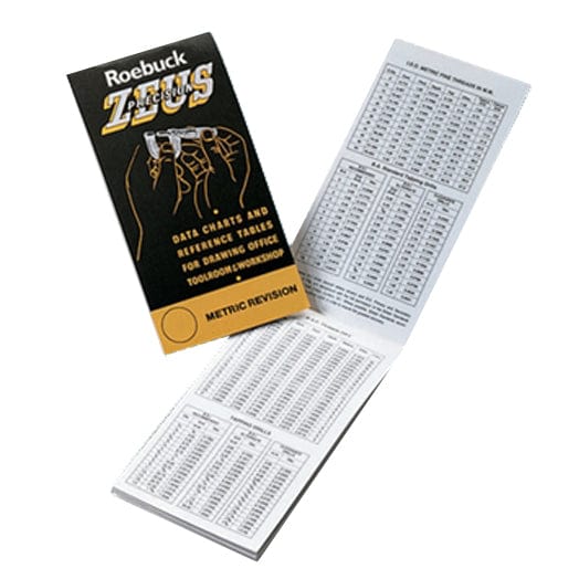 Roebuck Zeus Precision Data Chart and Reference Table Handbook