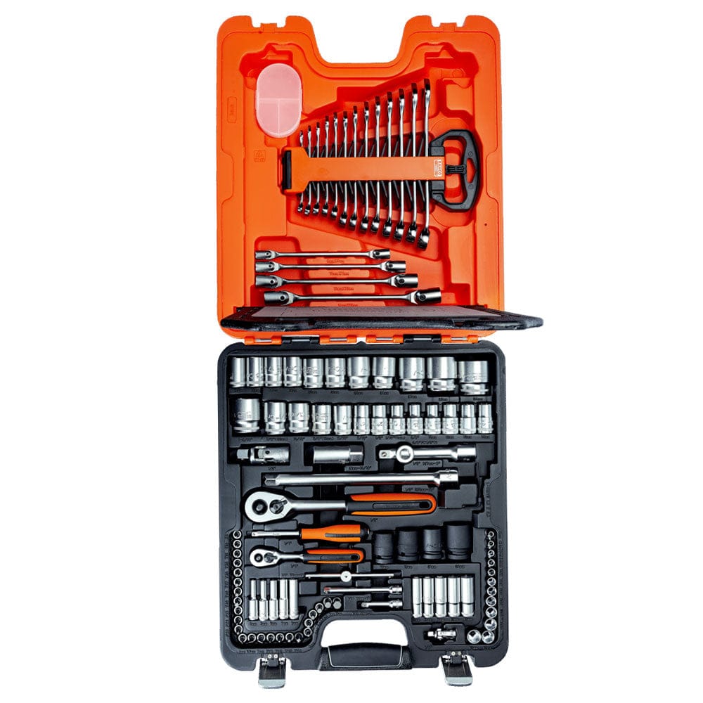 Bahco 106Pce 1/4" + 1/2" Socket Set with Combination Spanners S106