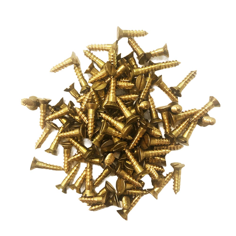 5G x 12.7mm (1/2") Solid Brass Slotted Countersunk Head Wood Screws (100Pce) SWBS18