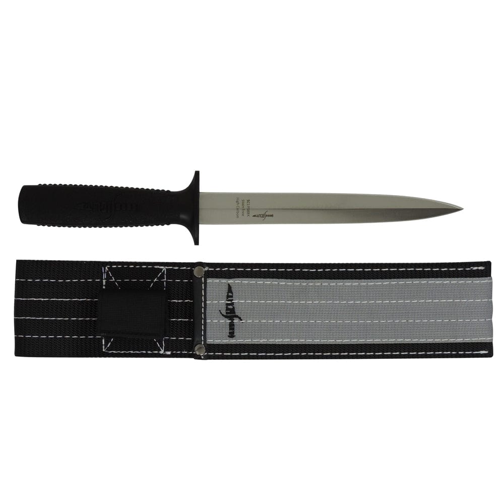 Sicut 200mm (8") Pig Sticking Knife with Black Handle + Sheath SC1PS8BK+SH