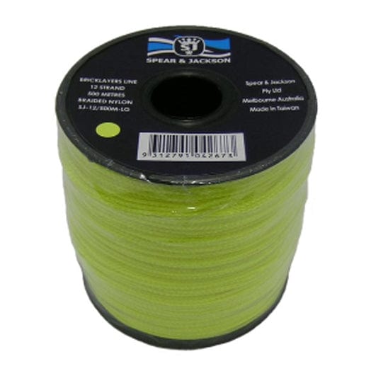 500m 12 Braid Lime String Line SJ-12/500M-LG by Spear & Jackson