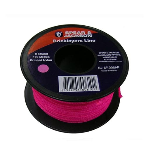 100m 8 Braid Lime String Pink SJ-8/100M-P by Spear & Jackson