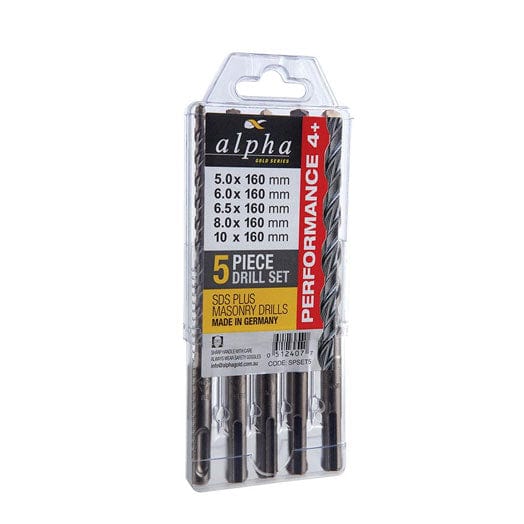 5Pce SDS Plus Drill Bit Set SPSET5 by Alpha