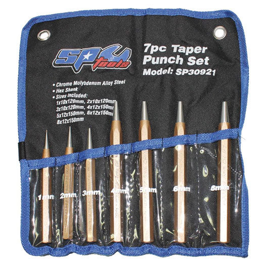 7Pce Taper Punch Set SP30921 by SP Tools