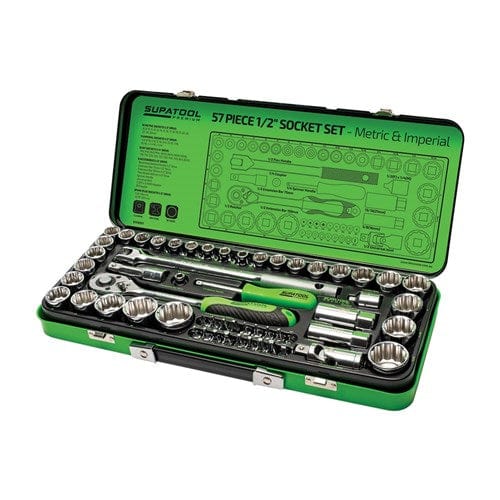 Supatool 57Pce 1/2" Drive Socket Set Metric & Imperial STP2057