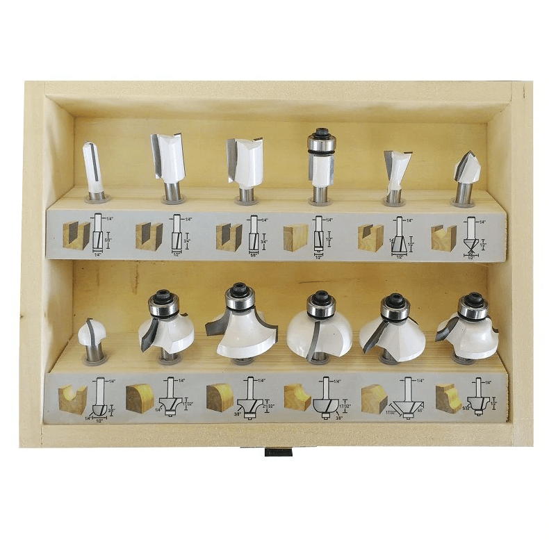 6mm (1/4") Shank Router Bit Set (12Pce) D-53584 by Makita