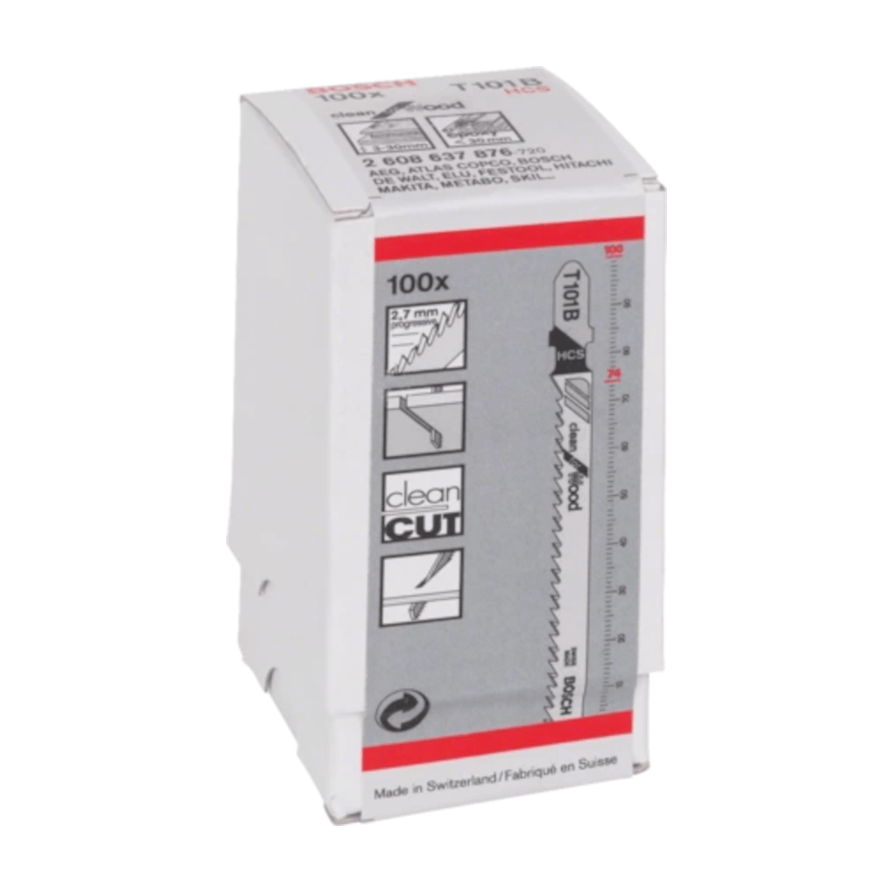 100Pce Clean for Wood Jigsaw Blades T101B (2608637876) by Bosch