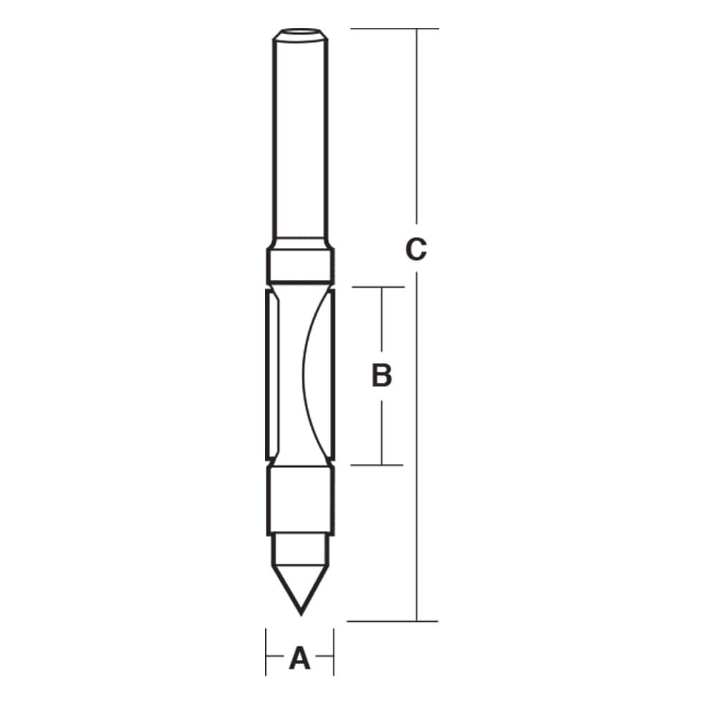 Single Flute – Combination Flush Trimming Bit with Pilot & Drill Point T1508 by Carbitool