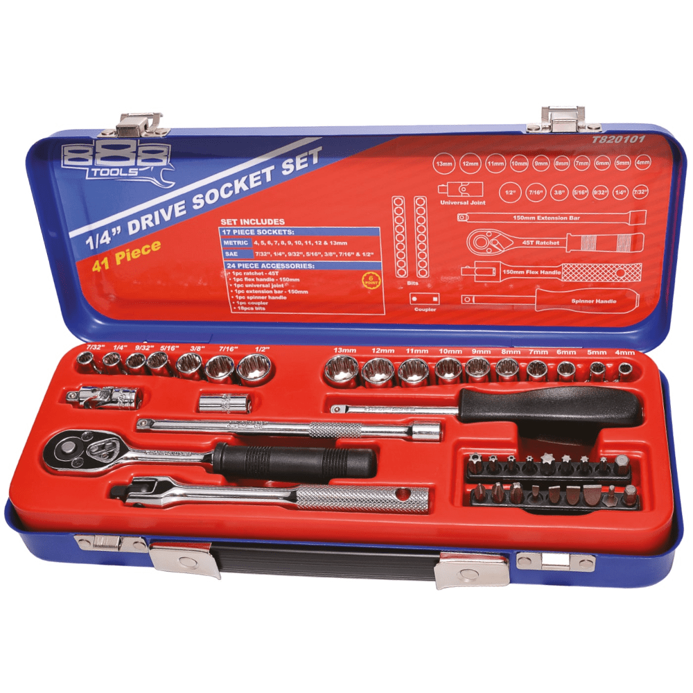 41Pce 1/4" Drive Socket Set T820101 by 888