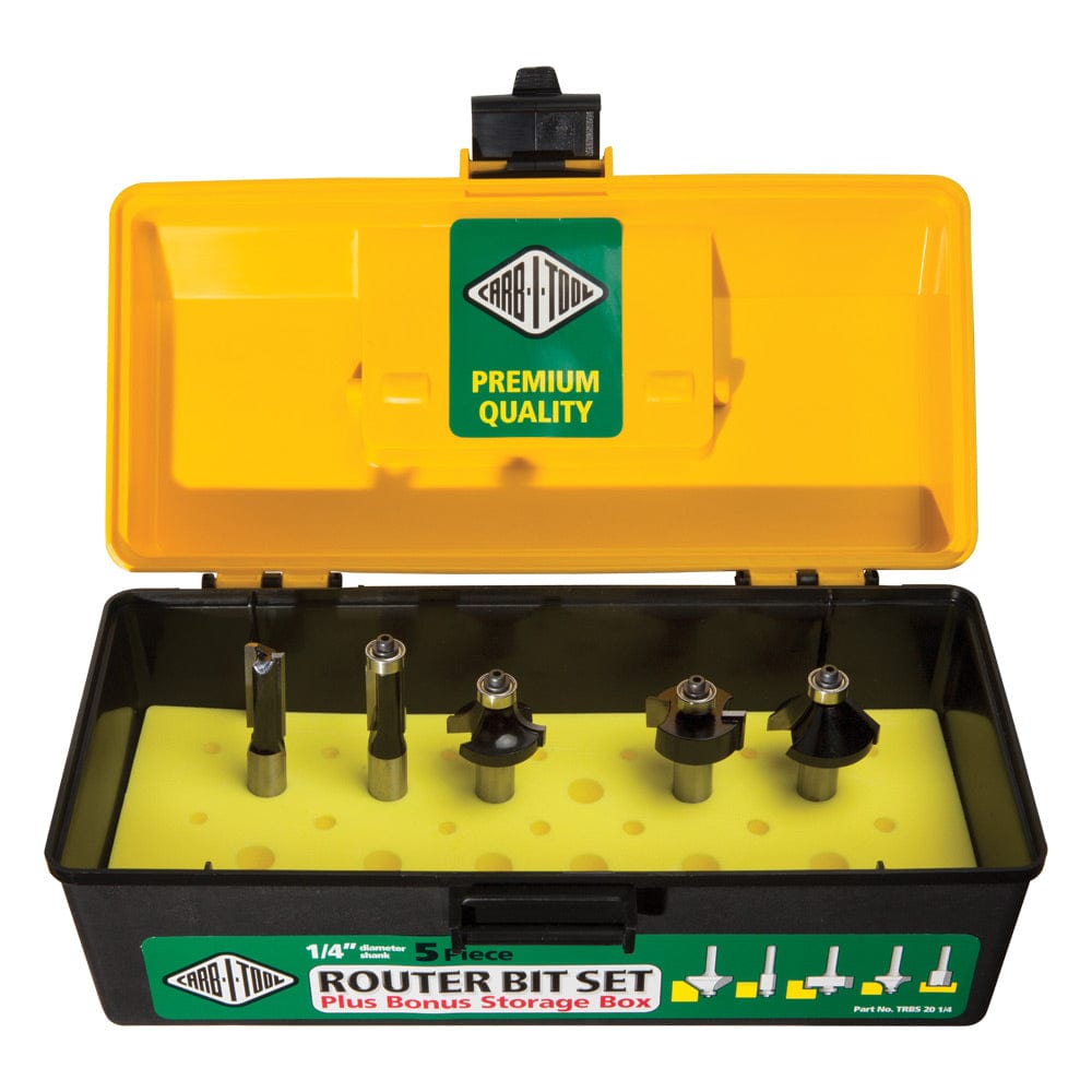 6mm (1/4") Shank Router Bit Set (5Pce) TRBS201/4 by Carbitool
