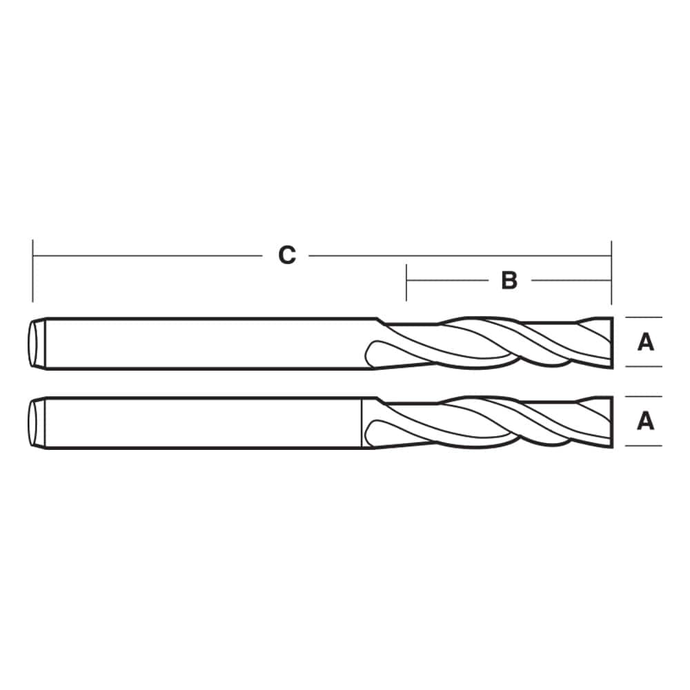 2 Flute – Finishing Spiral Bit – Down Cut – Solid Carbide TSLW6 by Carbitool