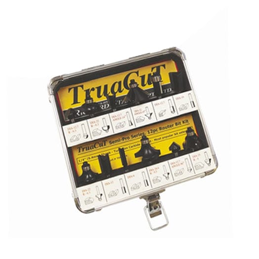 TruaCut Semi-Pro Series 6mm (1/4") Shank Router Bit Set 12Pce TSPK124