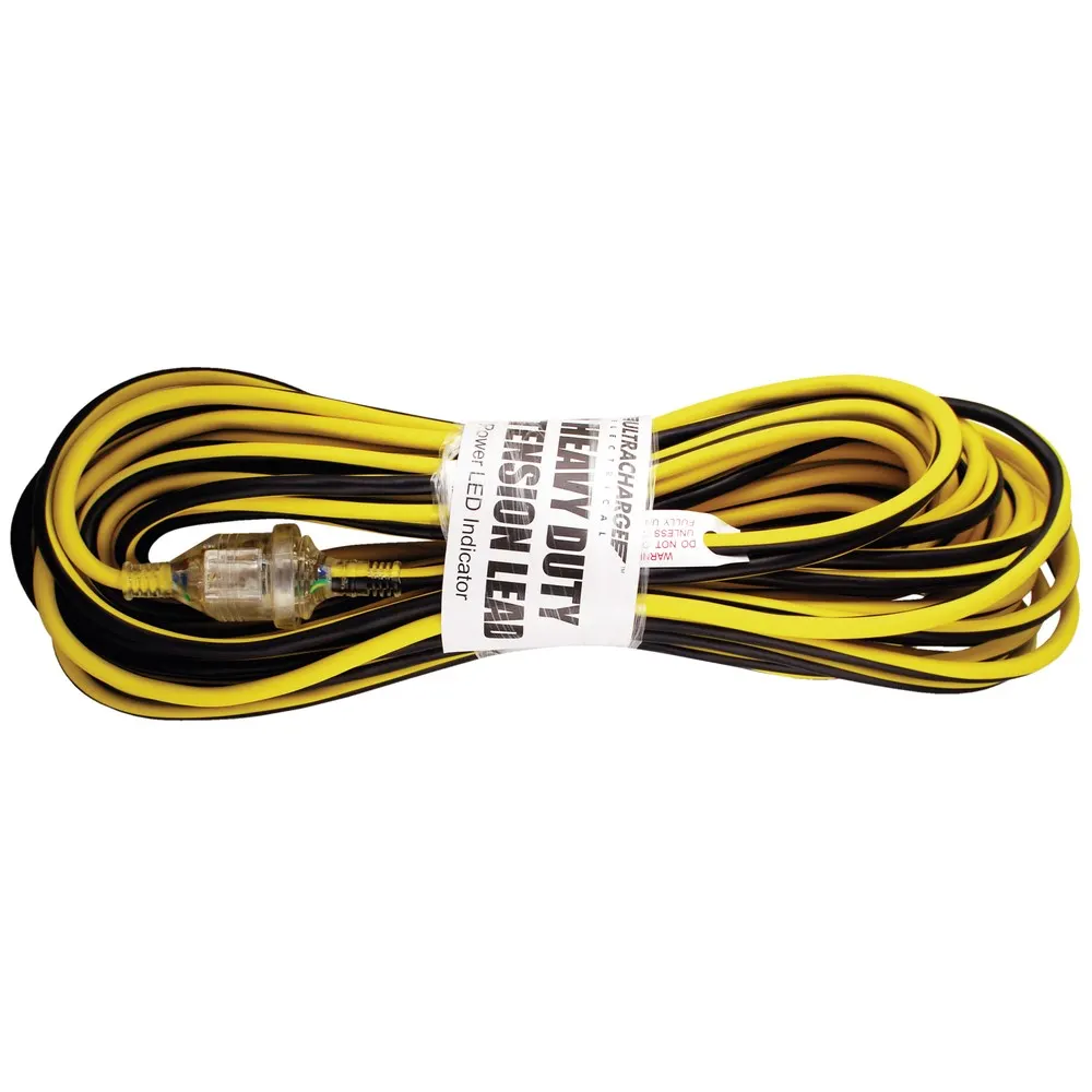 10Amp Lead & Plug 25m Heavy Duty Extension Lead & LED Power Indicator UR240/25 by Ultracharge