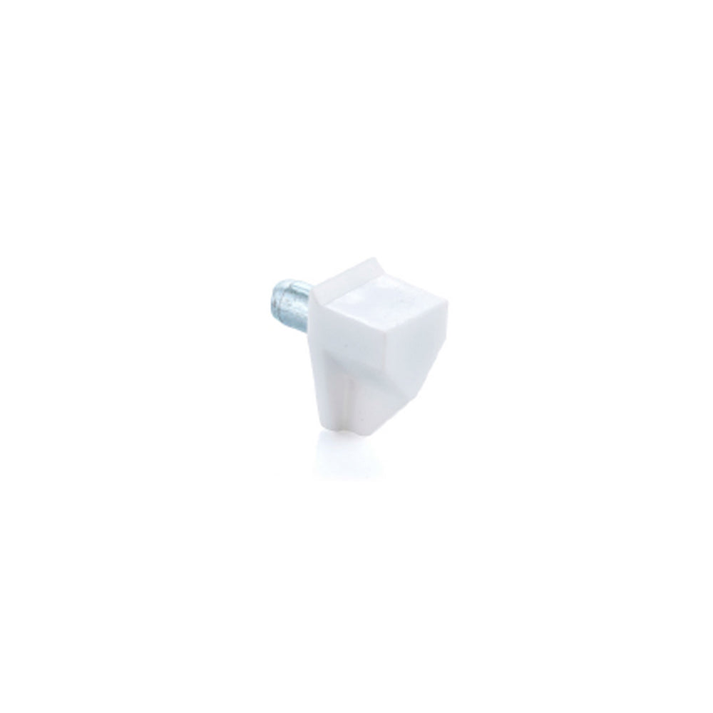 100Pce White Plastic with Metal Pin Shelf Supports suit 5mm Boring