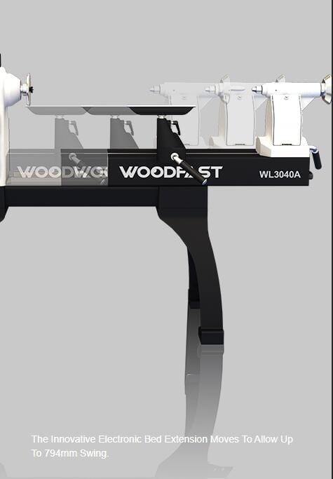 Woodfast 762mm (30") Swing x 1060mm (40") Between Centres Super Heavy Duty Wood Lathe 3HP WL3040A