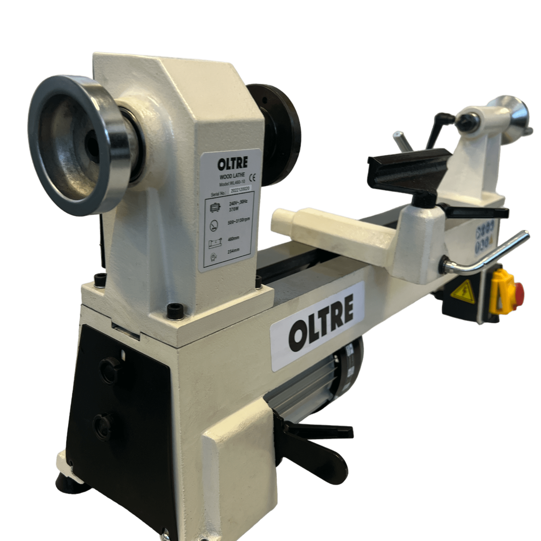 Oltre 254mm (10") Swing x 460mm (18") Between Centres Woodturning Mini-Midi Economy Bench Lathe 0.5HP 240V OT-WL460-10
