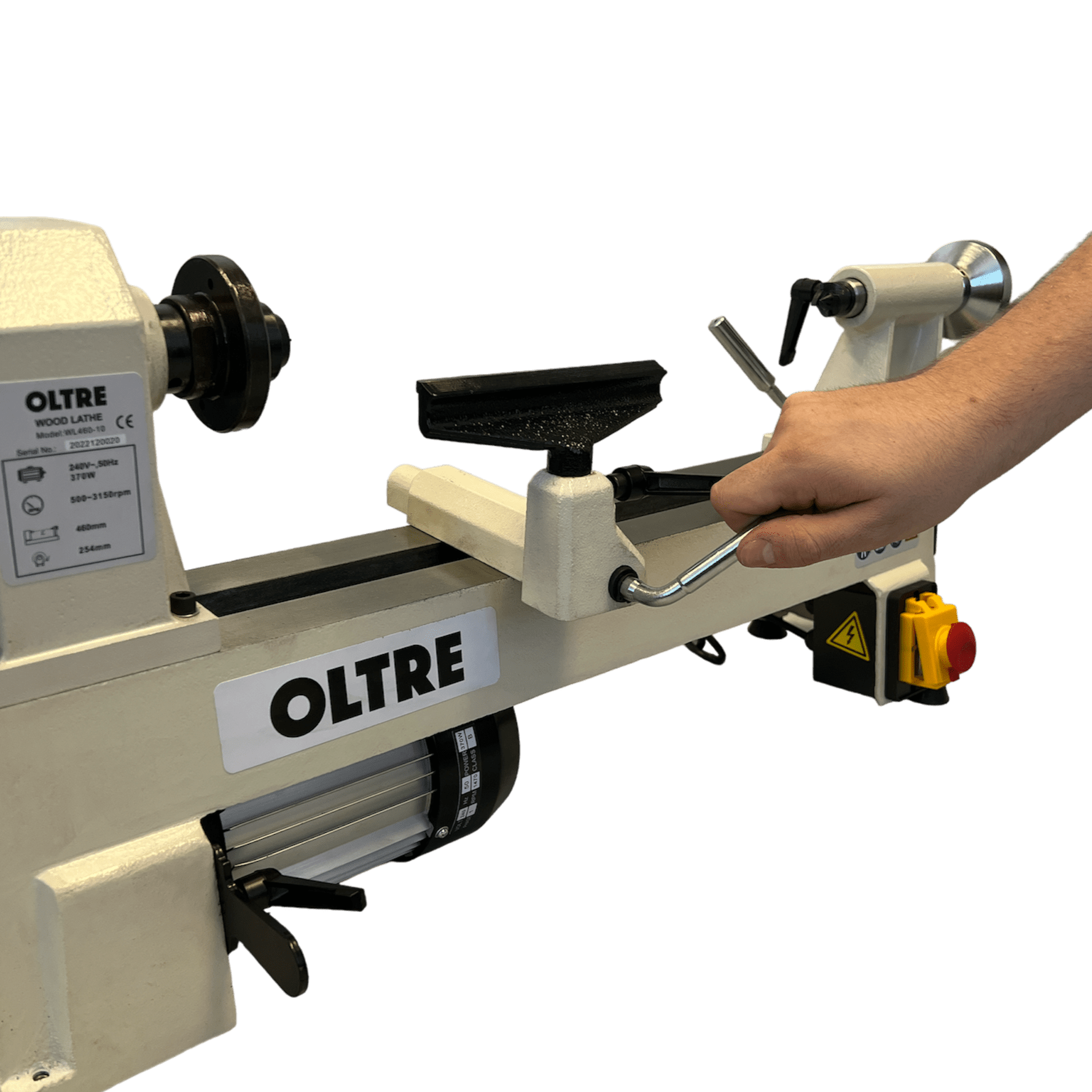 Oltre 254mm (10") Swing x 460mm (18") Between Centres Woodturning Mini-Midi Economy Bench Lathe 0.5HP 240V OT-WL460-10