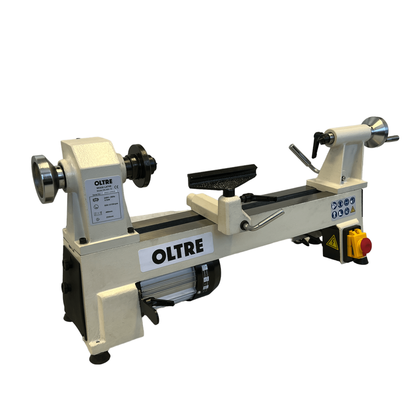 Oltre 254mm (10") Swing x 460mm (18") Between Centres Woodturning Mini-Midi Economy Bench Lathe 0.5HP 240V OT-WL460-10