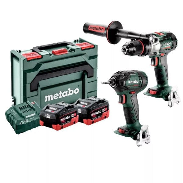 18V 5.5Ah 2Pce Brushless Hammer Drill + Impact Driver Combo Kit MET18BL2MB2HD5.5AF AU68200955 by Metabo