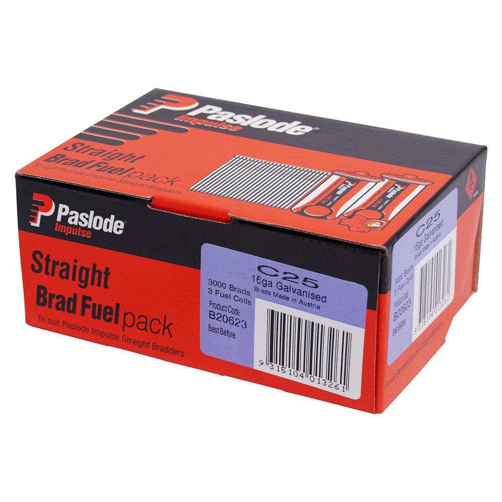 C 16G Brads Galvanised (3000Pce + 3 Fuel Cells) by Paslode