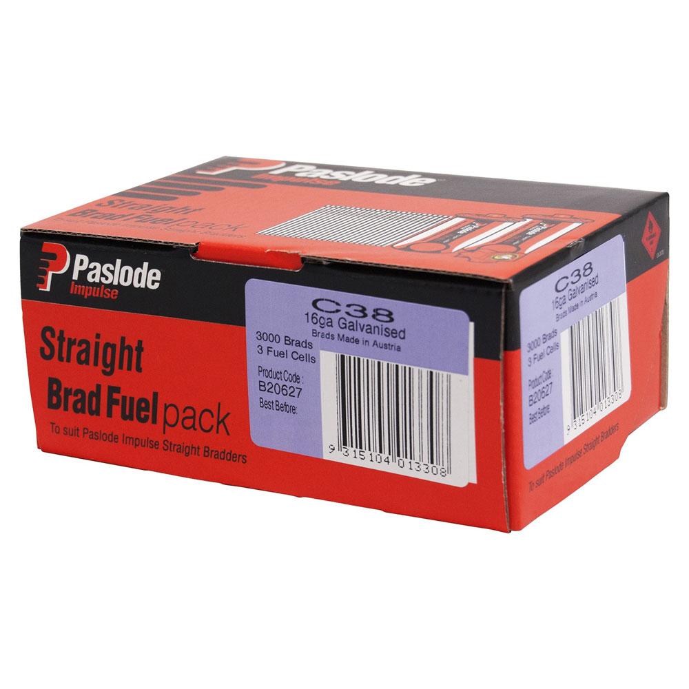 C 16G Brads Galvanised (3000Pce + 3 Fuel Cells) by Paslode