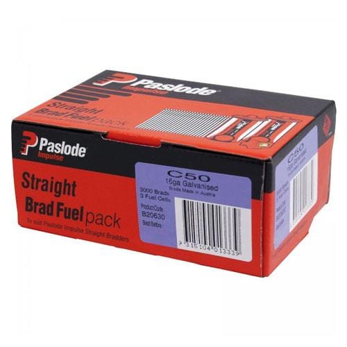 C 16G Brads Galvanised (3000Pce + 3 Fuel Cells) by Paslode