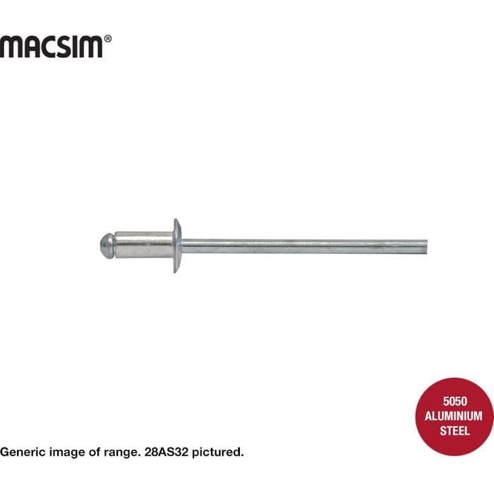 Dome Head Trade Box Pack of Aluminium / Steel Rivets by Macsim