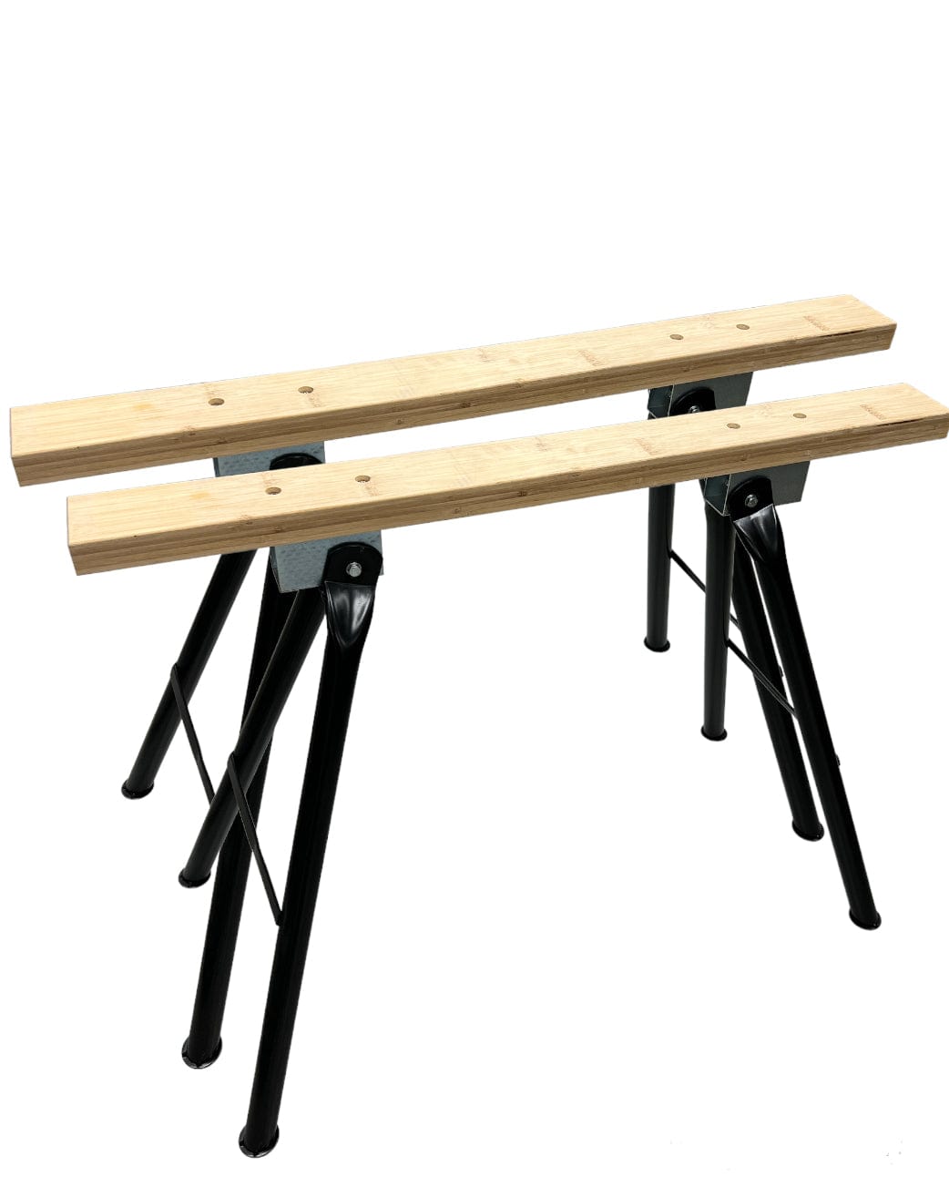 Oltre Folding Saw Horse 1000mm 200Kg Capacity 1000mm with Bamboo Worktop 26602 | 2 Pack