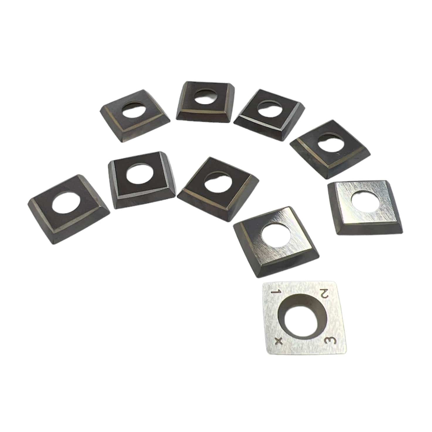 ToughCut 15mm x 15mm x 2.5mm R150 30Deg 4 Sided TCT Insert Blade (10Pce) suit Spiral Cutter Head