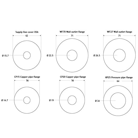 56mm Diameter Self Adhesive Blank Plastic Cover Plate BF60 by Corna