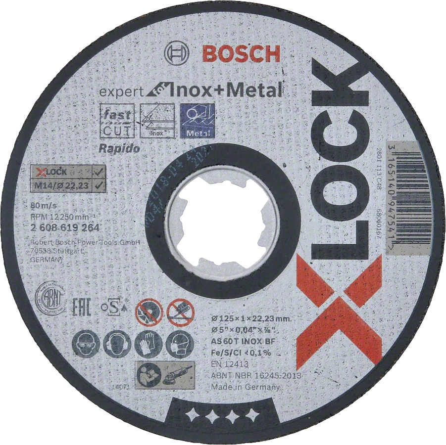 Disc Cutting Metal 125 x 1.0 x 22.23mm X-Lock 2608619264 by Bosch