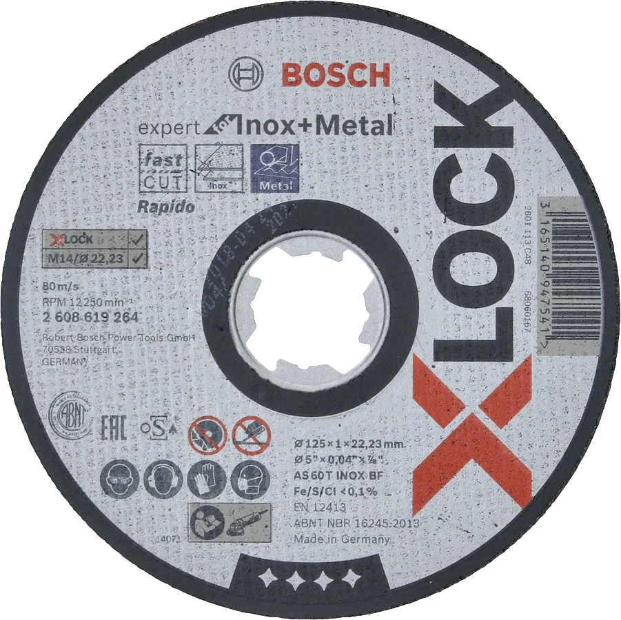 Disc Cutting Metal 125 x 1.0 x 22.23mm X-Lock 2608619264 by Bosch