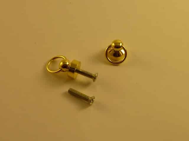 Furniture Knob with Pull Ring Brass Plated 6mm (2Pce) BK08