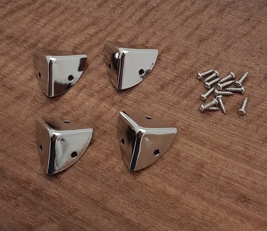 20mm x 20mm Chrome Plated Box Corners (4Pce) BMC08CP