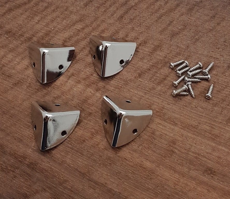 24mm x 24mm Chrome Plated Box Corners (4Pce) BMC09CP