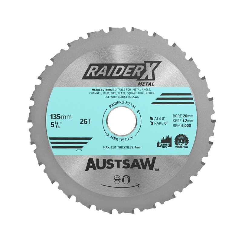 RaiderX Metal Blade 135mm x 20 x 26T MBR1352026 by Austsaw
