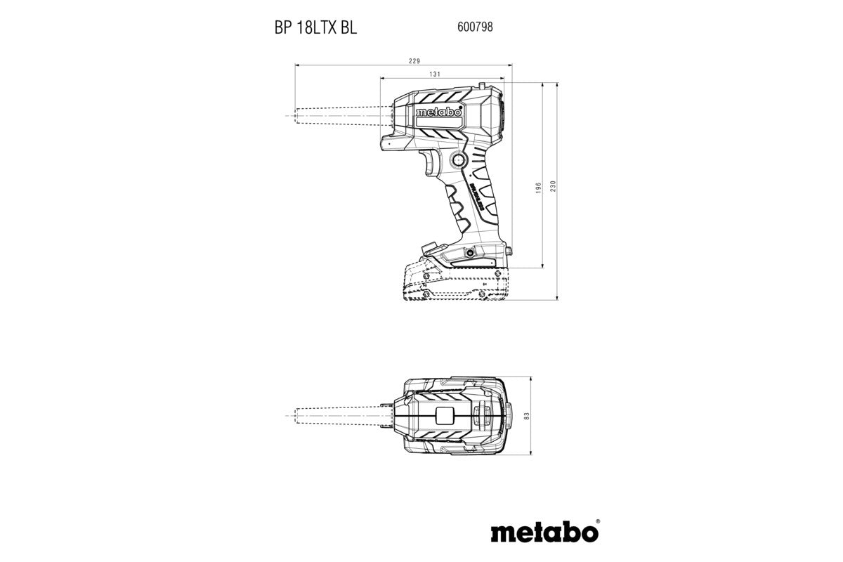 Metabo 18V Cordless Blow Gun Bare (Tool Only) BP 18 LTX BL (600798850)
