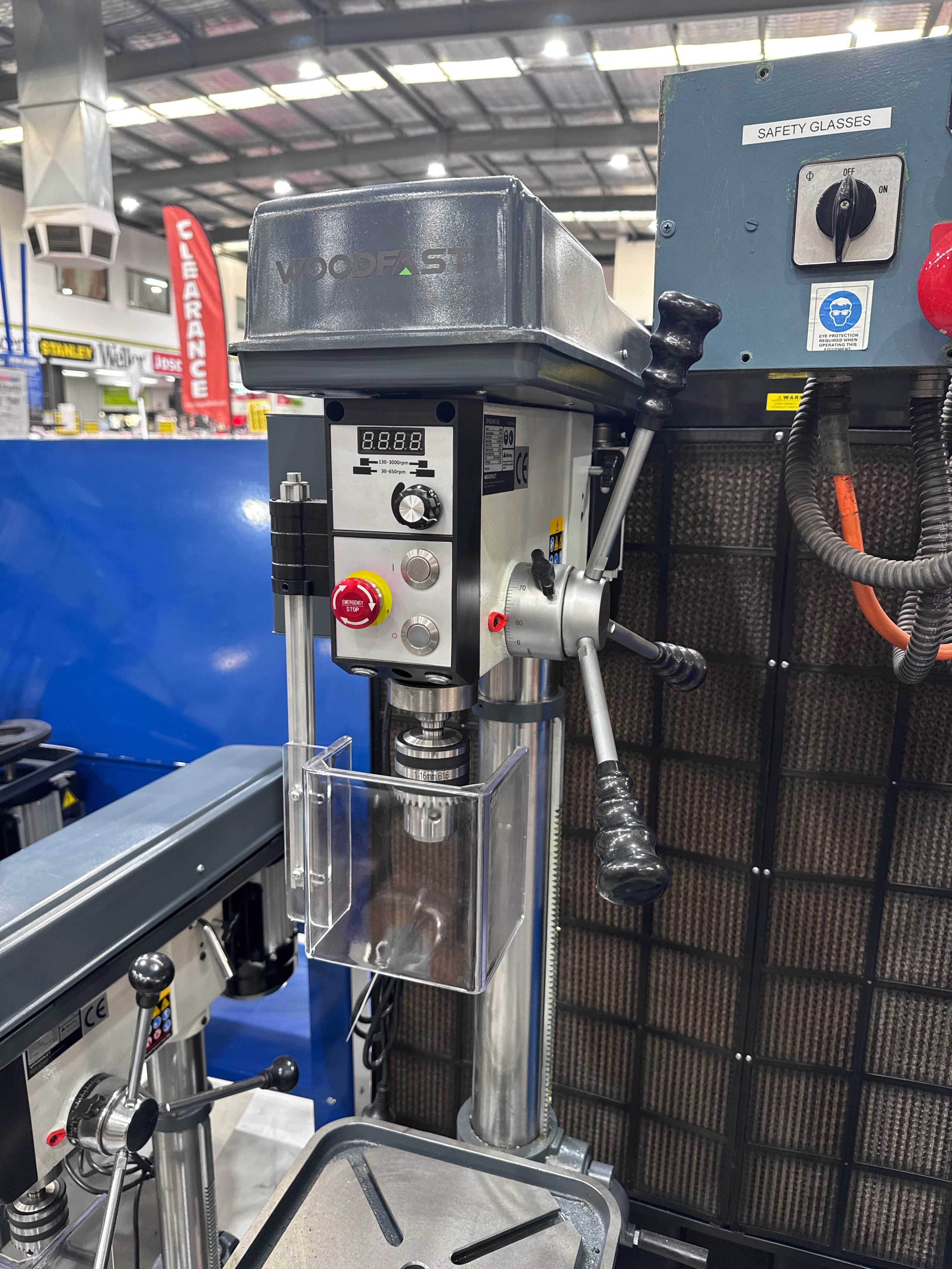 Oltre Drill Press Chuck Guard with Polycarbonate Shield & Safety Interlock Microswitch