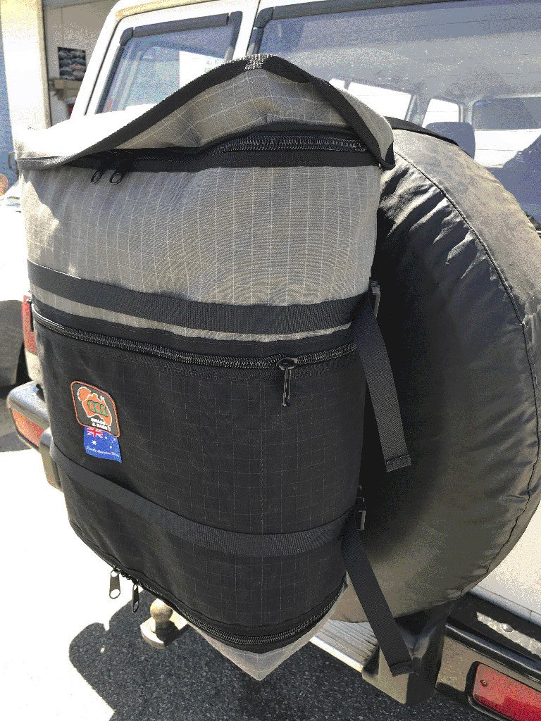AOS Spare Wheel Bin Bag 45L Heavy Duty 4WD Storage – Australian Made – Fits 35” Tyres