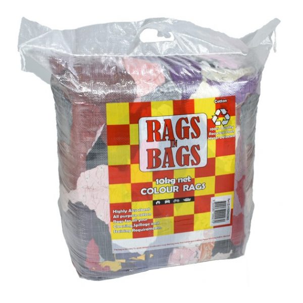10Kg Bag of Coloured Cotton Cloth Rag