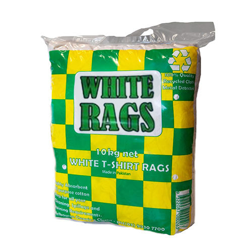 10Kg Bag of Premium White Cotton Cloth Rag