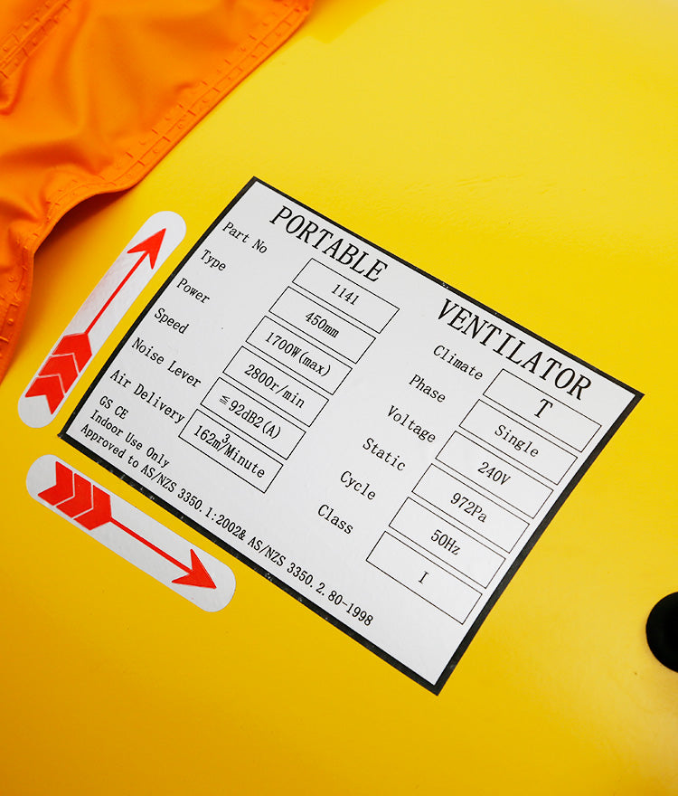 TradeQuip 450mm Ventilation Fan With 5m Flexible Hose 1141T