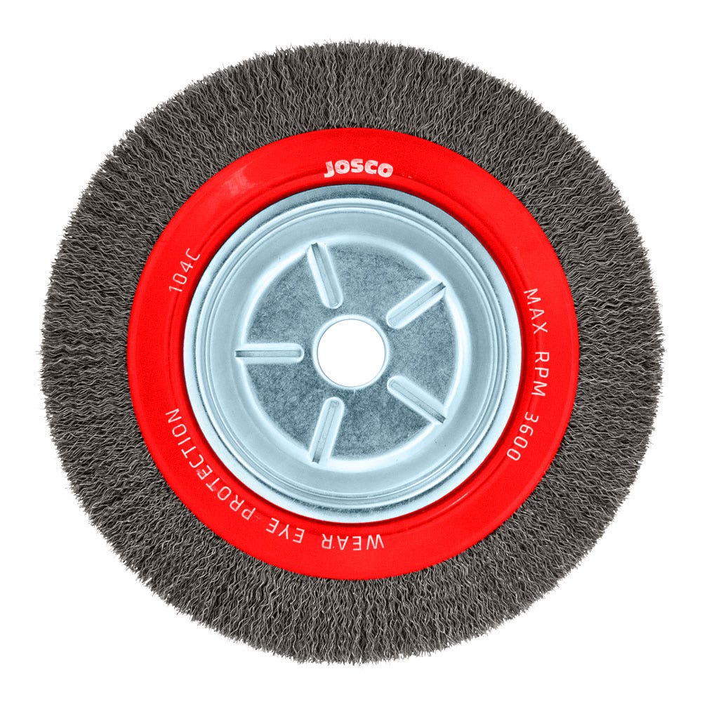 250mm Crimped Wheel Brush Steel Wire - 104C by Josco