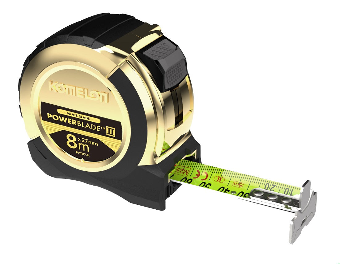 *Limited Edition* Powerblade II Tape 8m/26' 27mm Blade Width 60th Anniversary Gold Edition MPT87EK by Komelon