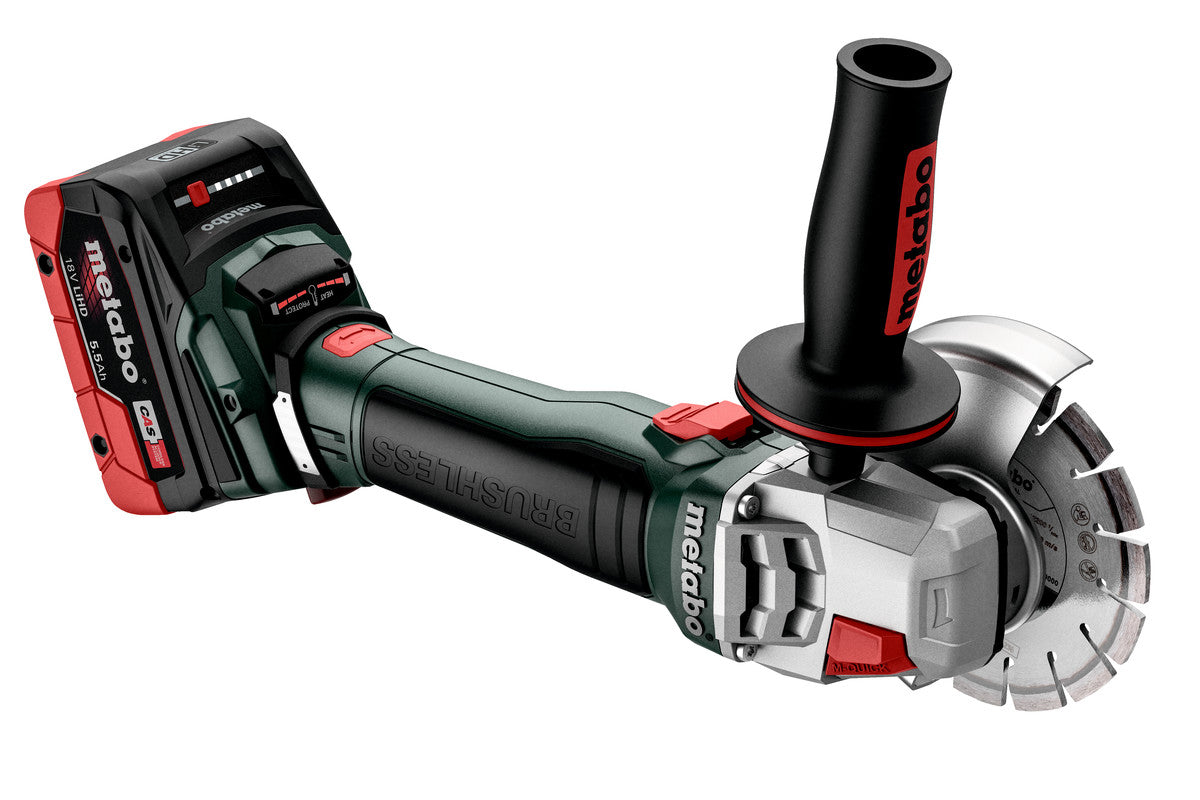 18V Cordless 125mm (5") Brushless Angle Grinder WB 18 LT BL 11-125 Quick (613054850) by Metabo